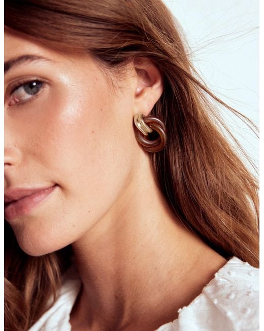 Boden Brown Double Twist Earrings