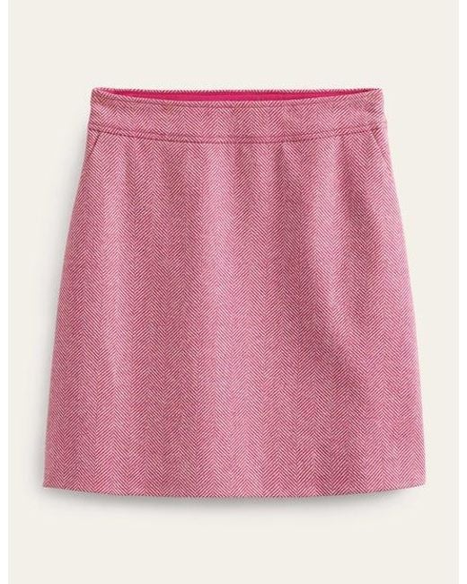 Boden Pink Estella Tweed Mini Skirt