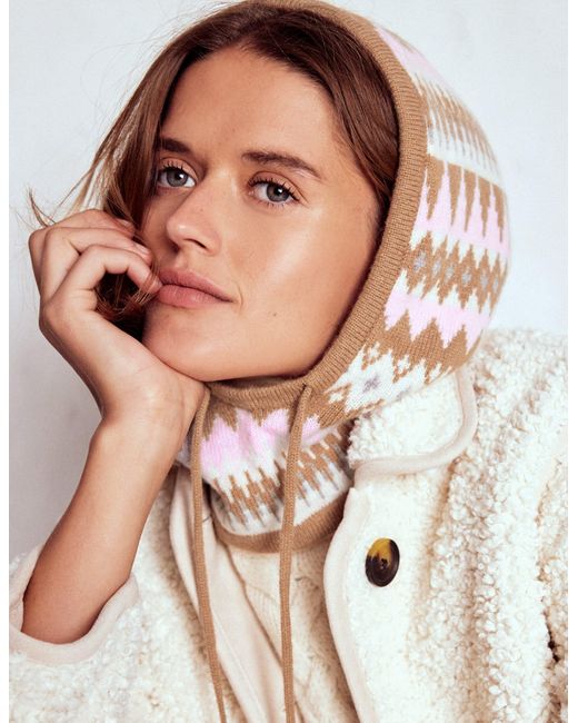 Boden White Knitted Hood