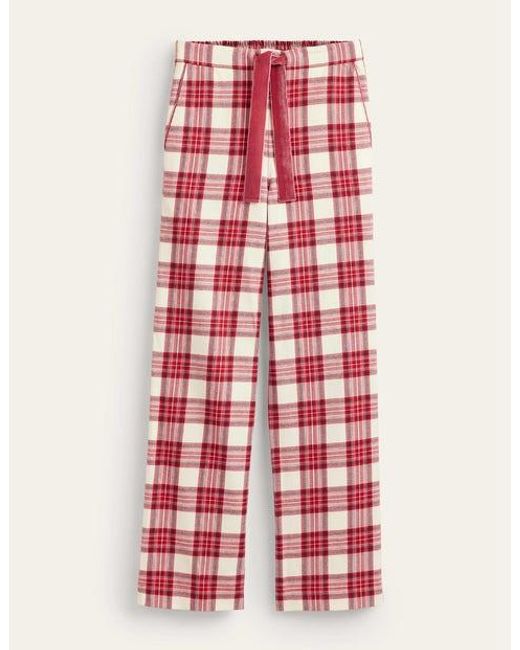 Boden Red Brushed Cotton Pyjama Trouser