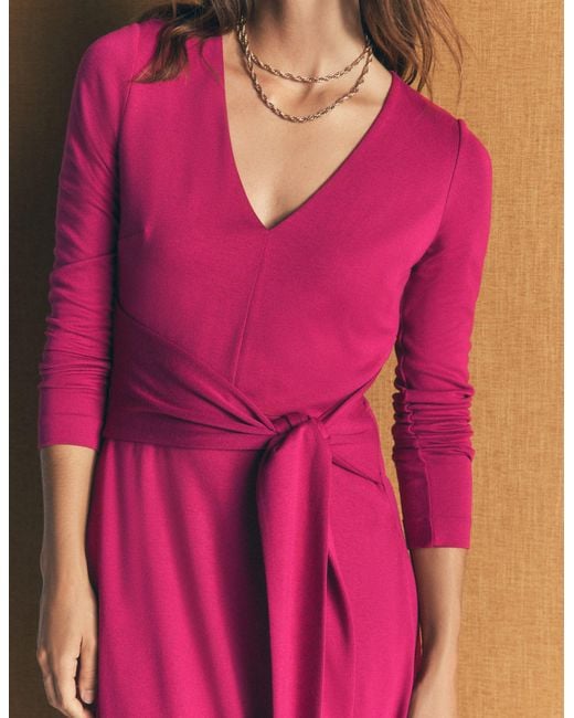Boden Pink Tie Waist Ponte Dress