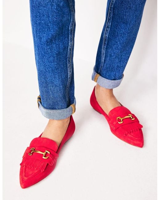 Boden Iris Ghillie Loafersred Suede