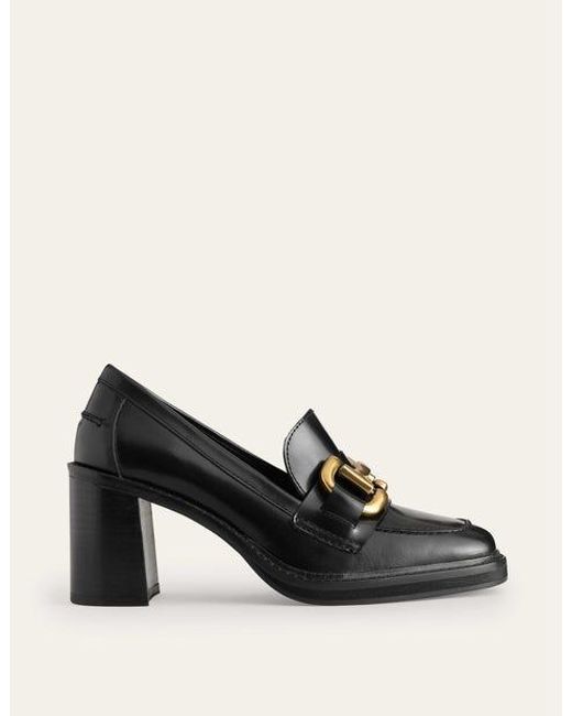 Boden Black Iris Snaffle Heeled Loafers