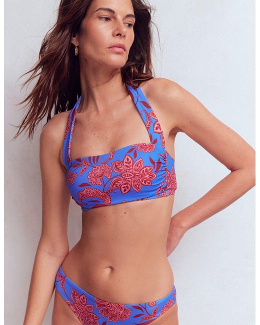 Boden Blue Kythira Ruched Bikini Top