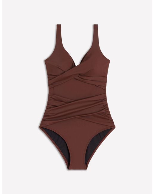 Boden Red Cannes Cross Wrap Swimsuit