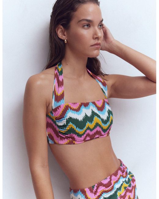 Boden White Kythira Ruched Bikini Top