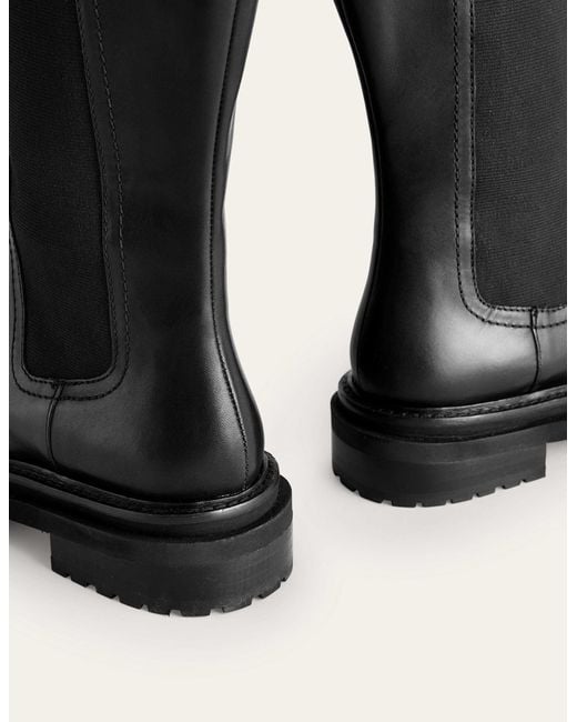 Boden Black Knee-high Chelsea Boots