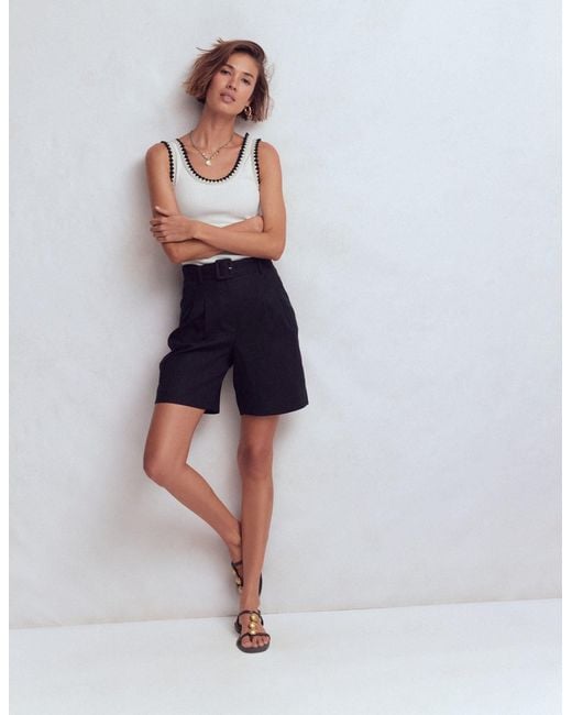 Boden White Maddie Trim Detail Vest Top
