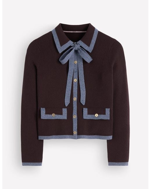 Boden Blue Elizabeth Bow Knitted Jacket