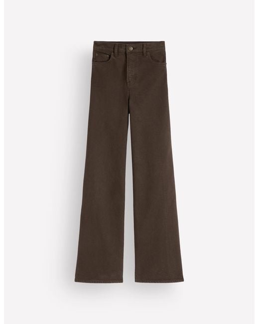 Boden White High Rise Wide Leg Jeans