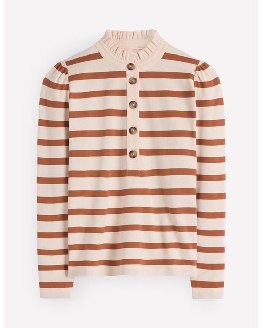 Boden Pink Ruffle Collar Mariner