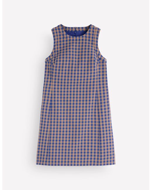 Boden Purple Lou Check Shift Dress
