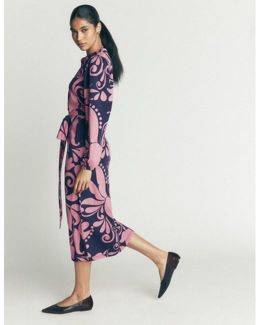 Boden Blue Eli Belted Jersey Midi Dress