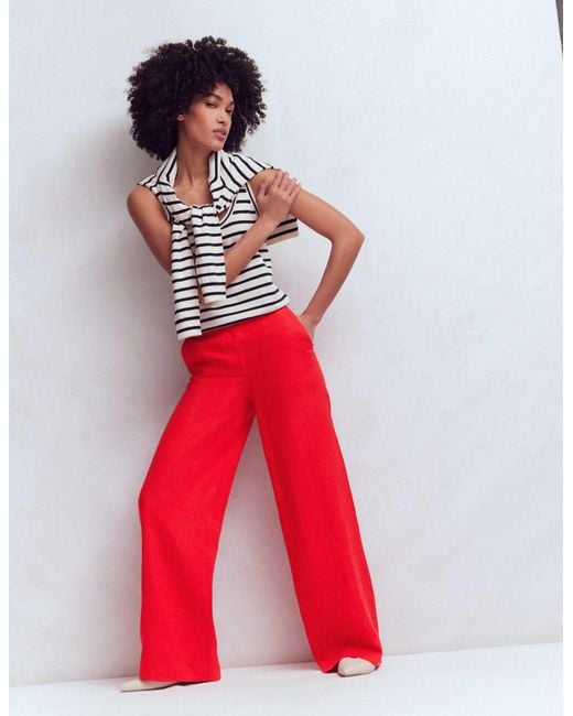 Boden Brown Belgravia Linen Trousers