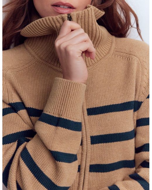 Boden Blue Lucy Half-Zip Jumper