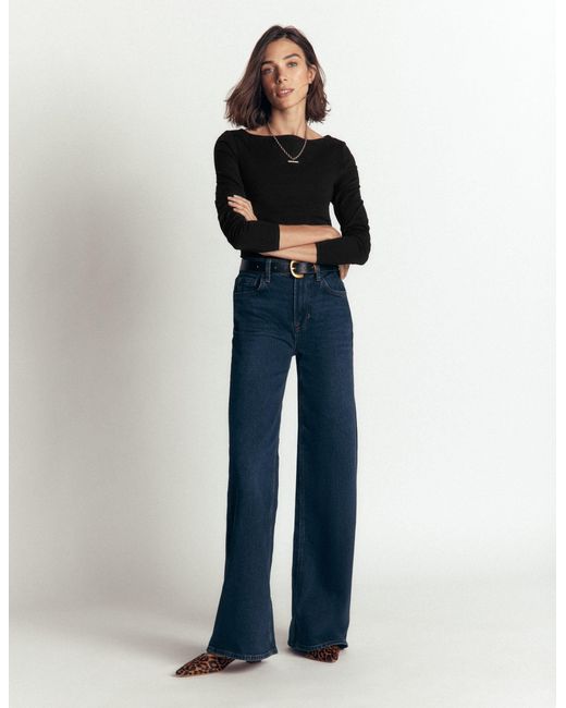 Boden Black Gathered Detail Long Sleeve