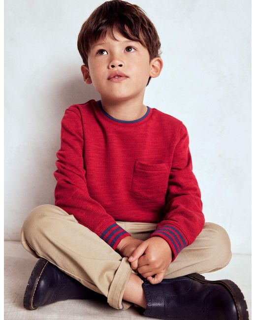 T-Shirt Semi-Épais Cosy-Réglisse Rouge/Bleu Saphir Boden pour homme en coloris Red