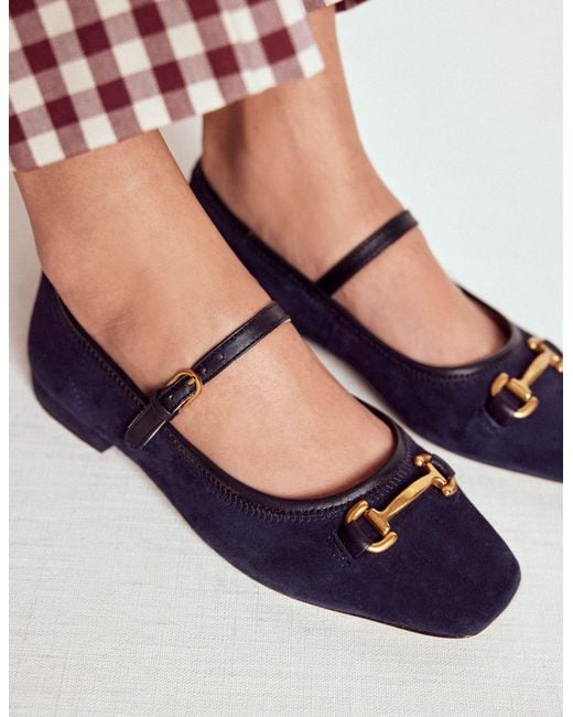Boden White Iris Snaffle Mary Jane Flats