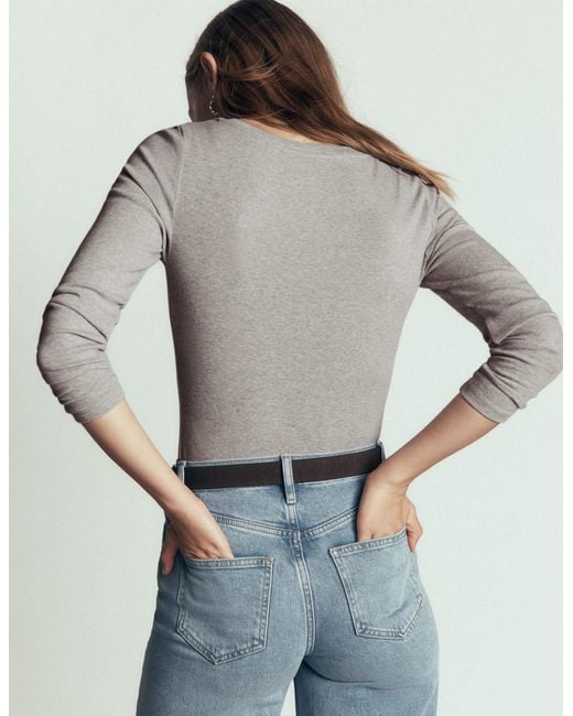 Boden Gray Annie Essential V Neck Top