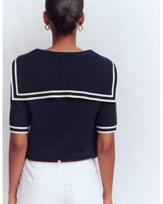 Boden Blue Sailor Collar Jumper