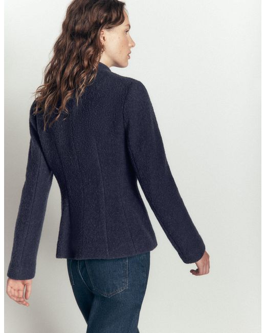 Boden Blue Hereford Boiled Wool Jacket