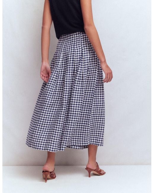 Boden Blue Valentina Linen Skirt