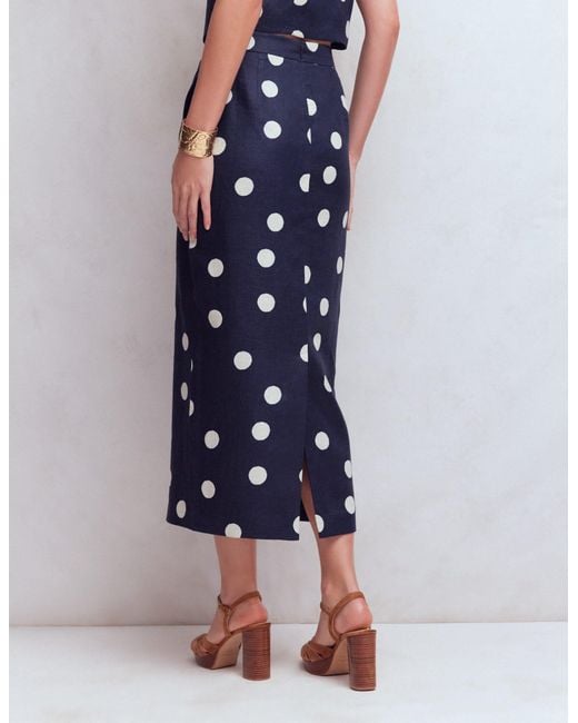 Boden Blue Longline Column Skirt