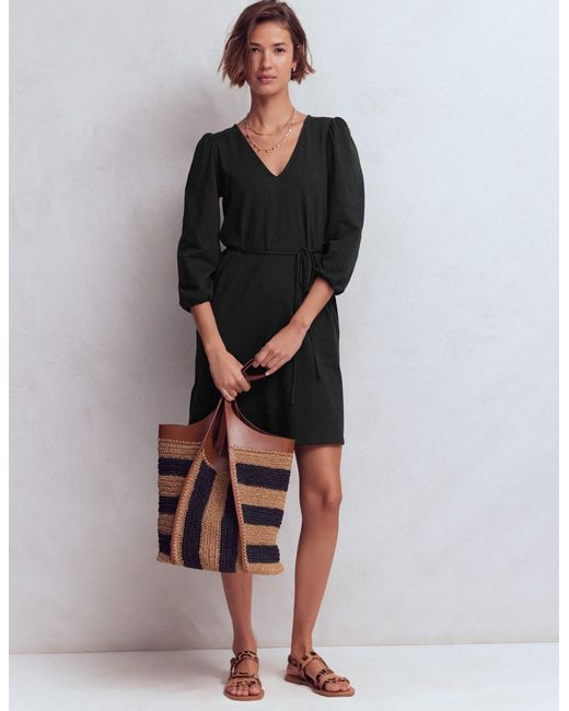 Boden Black Cary V-Neck Short Dress