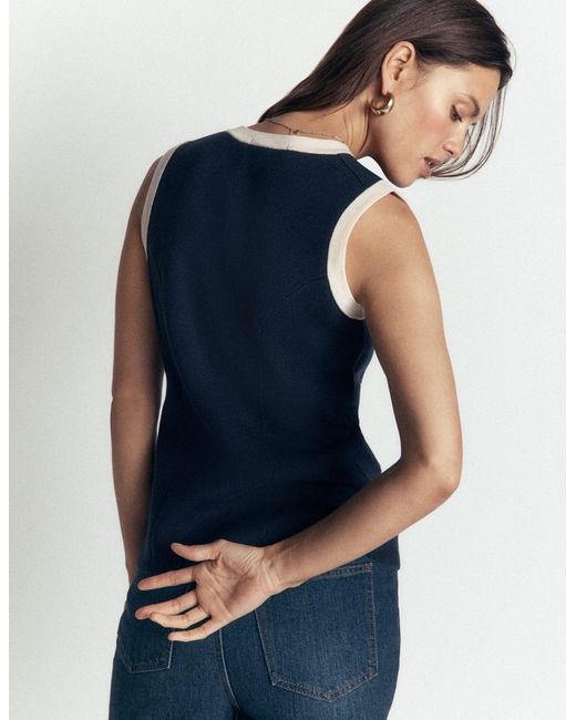 Boden Blue Crew Milano Knit Waistcoat