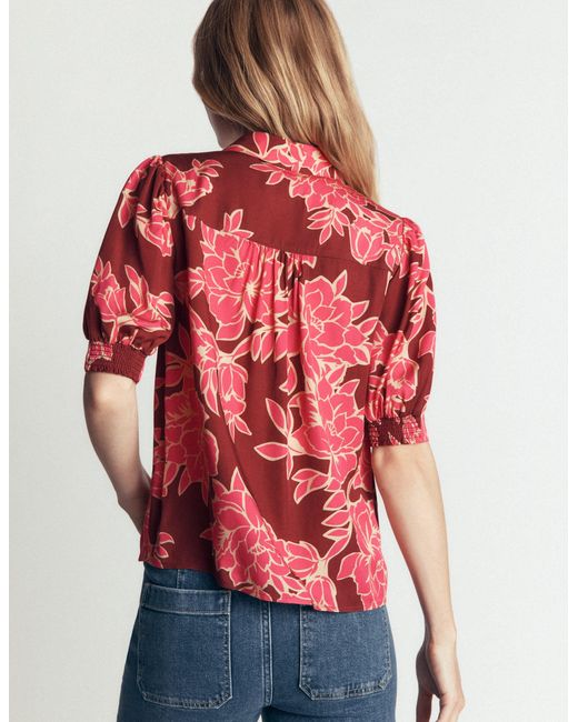 Boden Red Penelope Viscose Top