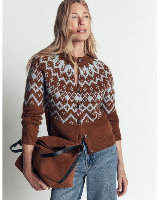 Boden Natural Mae Fair Isle Cardigan