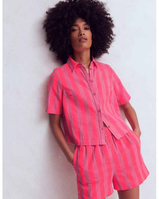 Boden Pink Double Cloth Shirt