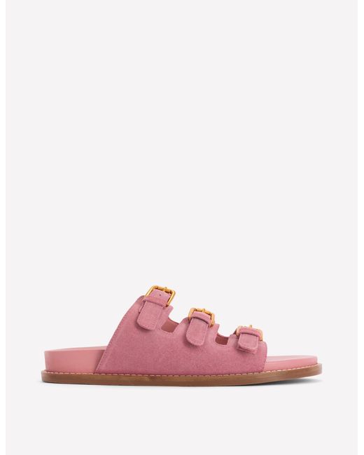 Boden Pink Triple Strap Footbed Sandal