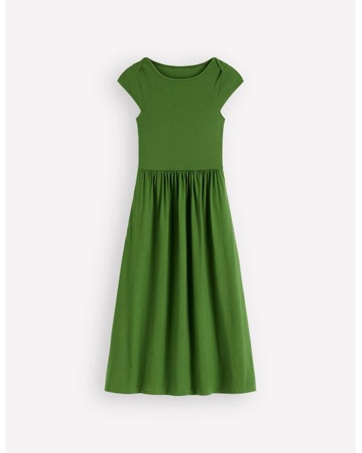 Boden Green Boat Neck Mix Dress
