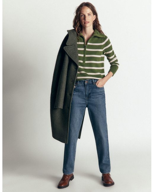 Boden Green Lucy Half Zip Sweater