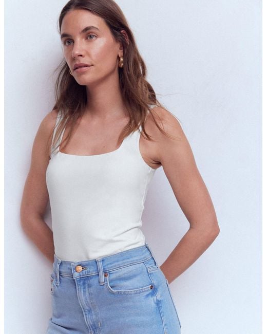 Boden White Brooke Double Layer Vest Top