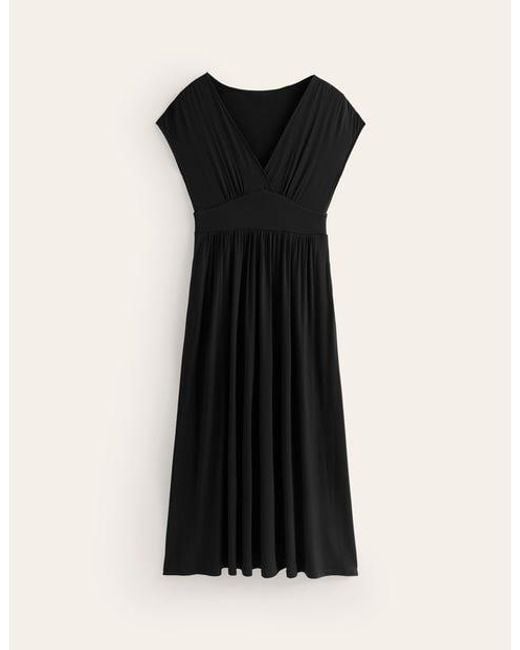 Boden Black Vanessa Wrap Jersey Maxi Dress