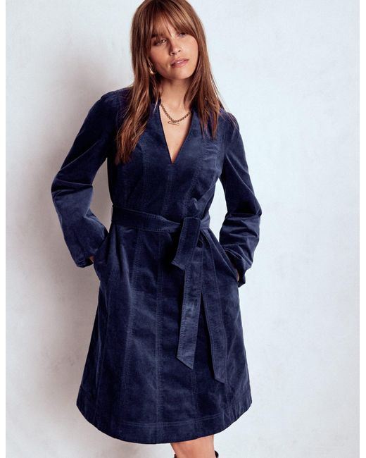 Boden Blue Ros Panelled Cord Short Dress