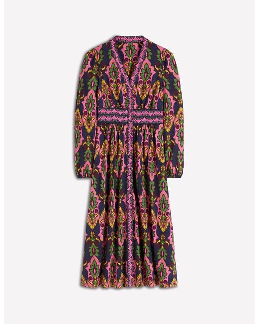 Boden Pink Natalia Long Sleeve Tea Dress
