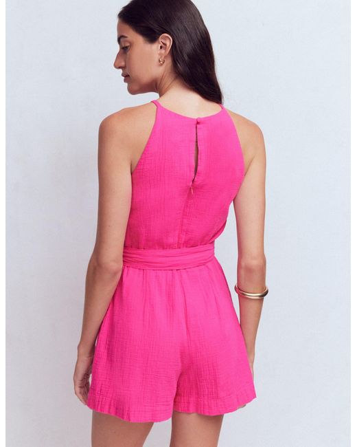 Boden Pink Rosa Double Cloth Playsuit