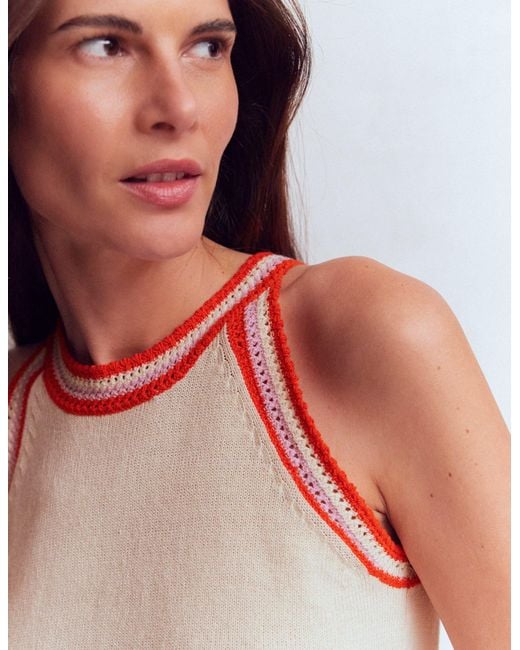 Boden Red Saffron Crochet Racer Tank