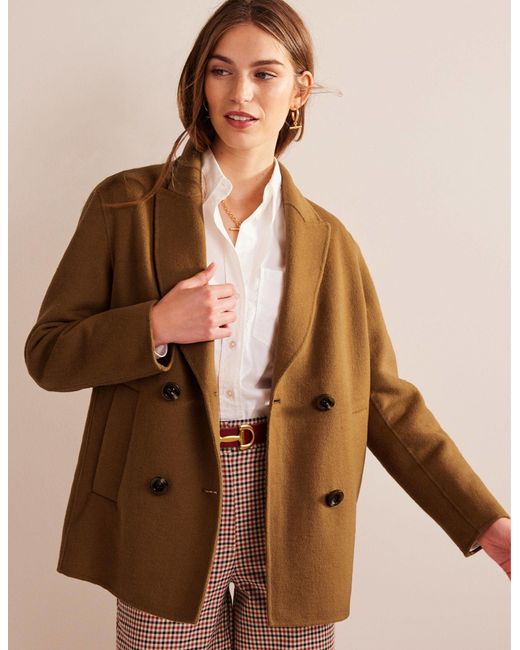 Boden Brown Wool-blend Pea Coat