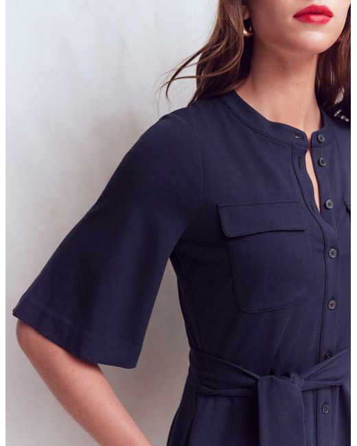 Boden Blue Front Pocket Ponte Dress