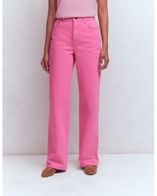 Boden Pink High Rise Column Leg Jeans