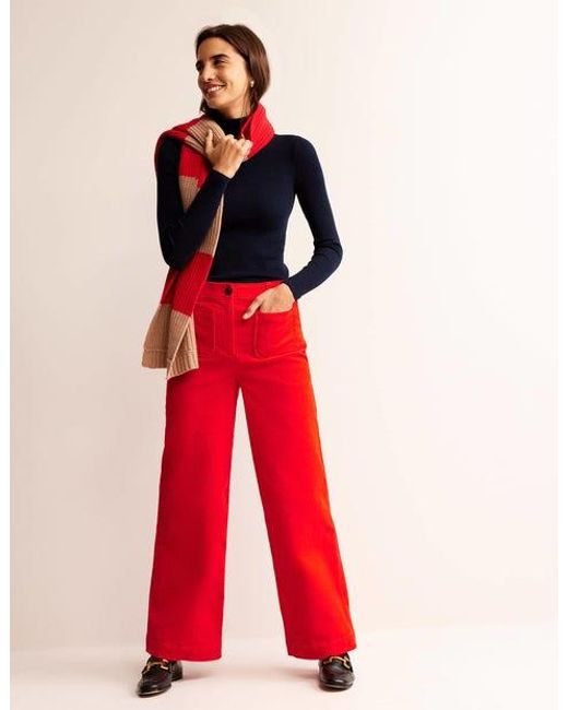 Boden Red Westbourne Corduroy Trousers