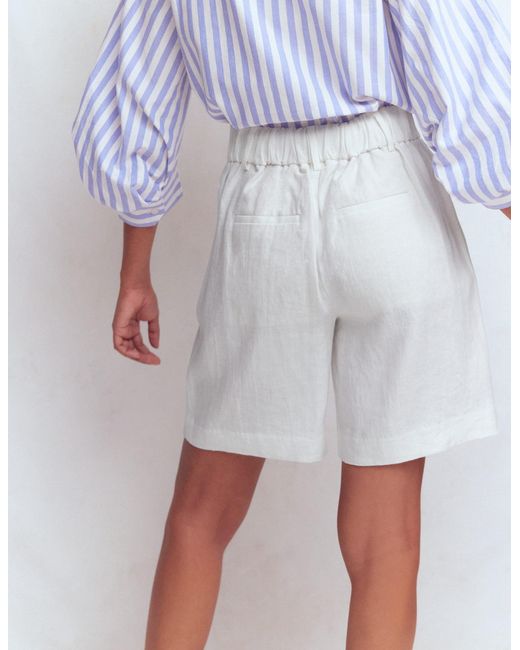 Boden Blue Kensington Linen Shorts