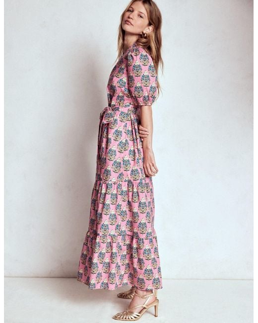 Boden Pink Christabel Cotton Midi Dress