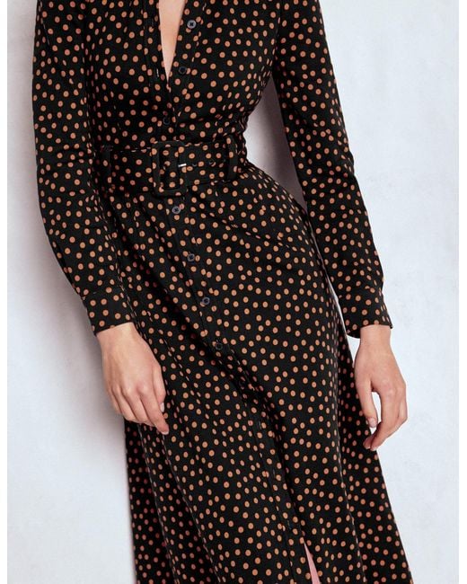 Boden Multicolor Anita Long Sleeve Shirt Dress- Painted Dot