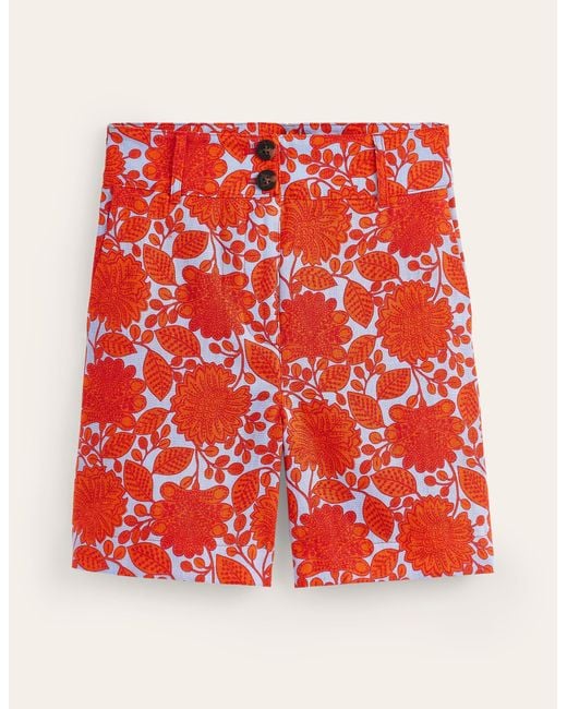 Boden Red Westbourne Linen Shorts