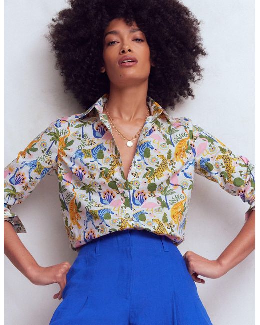 Boden Blue Sienna Cotton Shirt